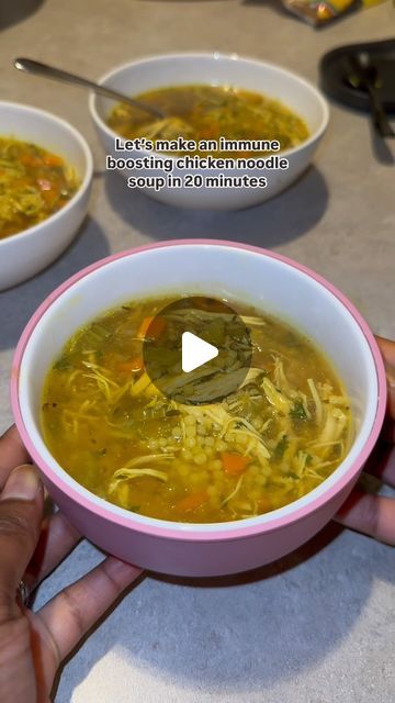 Alexi McIntosh - Family & Toddler Meals on Instagram: "When I say food is medicine… believe me! This immune-boosting chicken noodle soup will have you asking, ‘sickness where?!’ With back-to-school season in full swing, we’re doing everything we can to keep those germs away.

Here’s what’s in this powerhouse:

- @kettleandfire Bone Broth (their turmeric & ginger one is perfect!)
- Fresh turmeric and ginger for extra anti-inflammatory goodness
- A ton of garlic to fight off those nasty viruses
- Pimento berries to ease cold symptoms
- Parsley for that vitamin C boost

Pro tip: Freeze the leftovers in @soupercubes for those ‘just in case’ moments. You’ll thank me later! 

🌟 Comment “SOUP” to get the recipe + all the details in your DM! 

#chickennoodlesoup #chickensoup #soupseason #soupreci Best Food When Your Sick, Food For A Cold Feel Better, Soup For When You're Sick, Easy Soup When You're Sick, Foods To Make When Sick, Soup Kids Will Eat, Food When You Are Sick, Soup For When Your Sick, Soup For Sickness