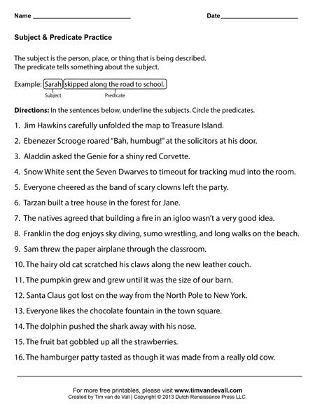 Subject and Predicate Worksheets Subject And Predicate Worksheet Class 5, Free Subject And Predicate Worksheets, Subject And Verbs Worksheet, Subject And Predicate Worksheet, Subject Predicate Activities, Simple Subject And Predicate, Compound Subjects And Predicates, Complete Predicate, Simple Predicate