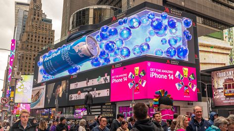 Red Bull 3D Billboards on Behance 3d Billboard, Motion Art, Psychadelic Art, New Media Art, 3d Motion, 3d Illusion, Artwork Display, Prop Design, Environmental Graphics