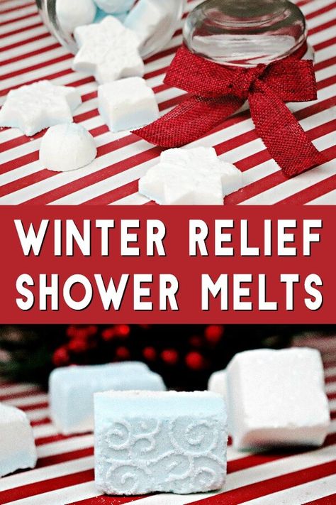 This simple winter shower melts recipe will give you relief from stuffy noses and tired minds. Click to see how easy they come together. Note that these are different from bath bombs in that they are designed to sit in the shower stream. Shower Melts Recipe, Christmas Shower Steamers, Sits Bath, Shower Steamers Diy, Shower Bomb, Shower Fizzies, Shower Melts, Winter Shower, Bath Salts Diy