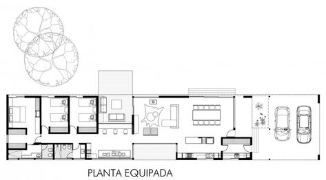 Linear House by Roberto Benito (15) Linear House Plans, Long House Design, Long House, Modern Barn House, Architectural Floor Plans, Modern Barn, Contemporary Interior Design, House Flooring, Whistler