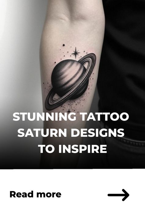 Stunning Tattoo Saturn Designs to Inspire Taylor Swift Moon And Saturn Tattoo, Saturn Tattoo Color, Saturn Tattoo, Themed Tattoos, Foot Tattoos For Women, Tattoo Color, Spiritual Tattoos, Sternum Tattoo, Japan Tattoo