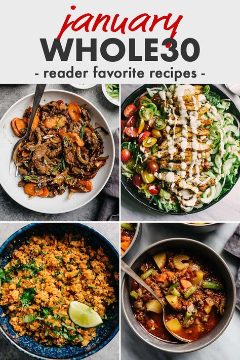 How to ROCK Your January Whole30! (Tips + Recipes) | Our Salty Kitchen Whole 30 List Of Foods To Avoid, Meal Prep Ideas Whole 30, Whole Foods 30 Recipes, Winter Whole 30 Recipes, Starting Whole 30, Whole Thirty Meal Plan, 2024 Healthy Eating, Clean Eating January, Yummy Whole 30 Meals