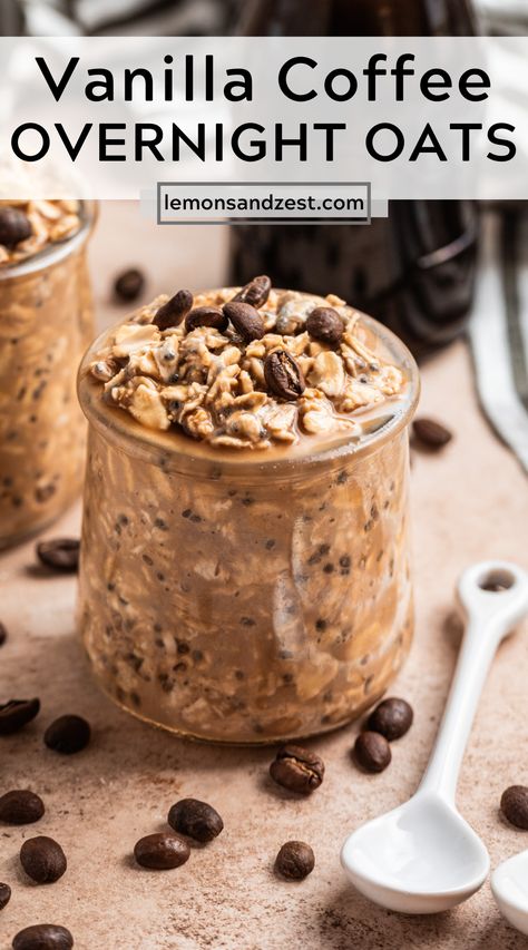 Coffee and breakfast all in one? These Vanilla Cold Brew Coffee Overnight Oats are the perfect breakfast combination! This recipe is simple, healthy and so delicious--all the fuel you need to start the day! Coffee Overnight Oats Healthy, Meal Jars, Brown Sugar Espresso, Coffee Overnight Oats, Overnite Oats, Coffee Oats, Vanilla Cold Brew, Brown Sugar Coffee, Cold Breakfast