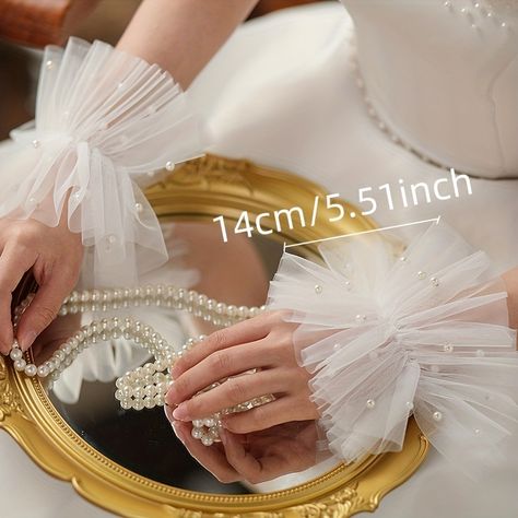 Faster shipping. Better service Gloves For Wedding, New Look Clothes, Bride Gloves, Wedding Party Photography, Gloves Fashion, Pearl Cuff, Halloween 4, Banquet Party, Wedding Gloves