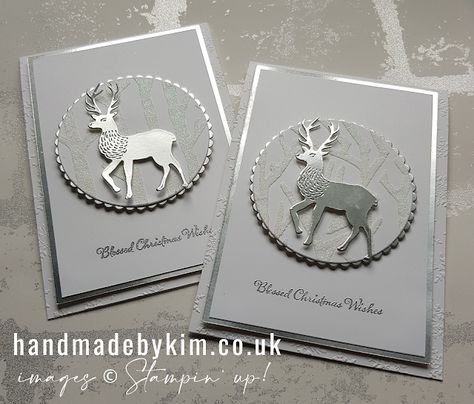 Stamped Christmas Cards Handmade, Reindeer Cards Handmade, Christmas Crafts Decor, Christmas Craft Decor, Deer Christmas Cards, Cards Handmade Christmas, Reindeer Christmas Cards, Deer Cards, Stampin Up Weihnachten