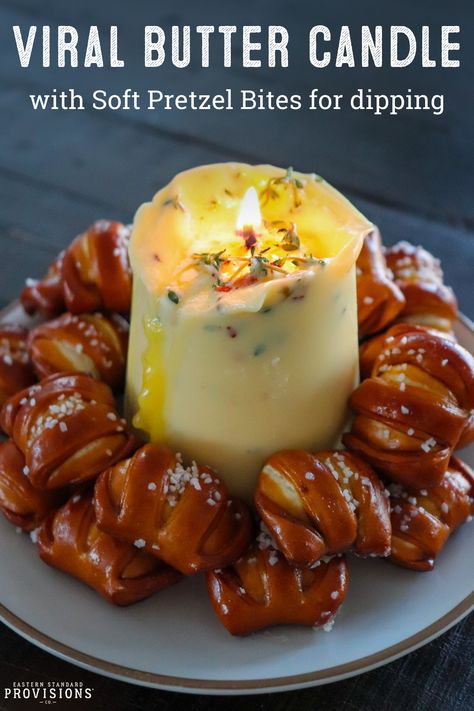 Bread And Butter Appetizer, Bread And Butter Serving Ideas, Edible Butter Candle Diy, Recipes For Edibles, Cute Fall Party Foods, Finger Foods Recipes Simple, Viral Butter Candle, Hobbit Appetizers, Butter Candle Recipes