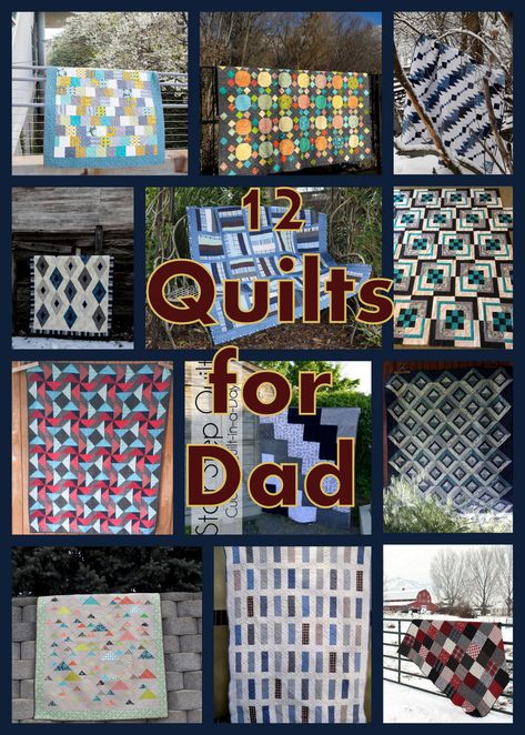 12 Man Quilts for Dad - Aunt Ems Quilts Quilts For Men Patterns, Masculine Colors, Optical Illusion Quilts, Quilt Shirt, Patriotic Projects, Great Man, Flannel Quilts, Man Quilt, Patriotic Crafts