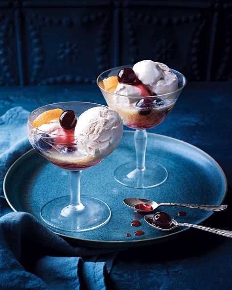 Creamy, decadent and a little bit boozy – these adults only ice cream coupes were designed for Friday nights in, in front of the telly. Dry Ice Ice Cream, Freakshakes Recipe, Maple Ice Cream, Ice Cream Cocktails, Diwali Sweets, Baking Inspiration, Friday Nights, Cold Summer, Homemade Brownies