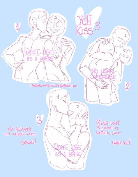 Couple Base Pose Reference Ych, Body Base 2 People Couple, Drawing Templates Poly Couple, Cute Couple Reference Drawing Poses Kiss, Couple Poses Kissing Cheek Reference, Platonic Kiss Reference, Couple Poses Drawing Kiss Neck, 3 People Cuddling Base, Tall And Short Couple Pose Reference Drawing