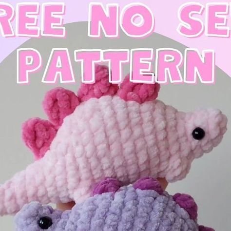 Natalia Sapunova on Instagram: "Pattern and design by @nooks_hooks 🌷 When publishing your works, please indicate the designer of the pattern" Amigurumi No Sew Dinosaur Free Pattern, Quick Easy Crochet Patterns, No Stuffing Crochet Patterns, No Sew Dinosaur Crochet, Free Crochet Plush Patterns, Crocheted Stuffies, Euro Dollar, Crochet Craft Fair, Crochet Toys Free Patterns