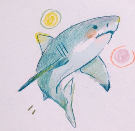 Sea Reference Drawing, Art Sketches Sea Animals, Sharks Drawing Cute, Themes For Art Projects, How To Draw Marine Animals, Cute Sharks Drawings, Ocean Animals Doodles, Sea Creatures To Draw, Simple Fish Drawings