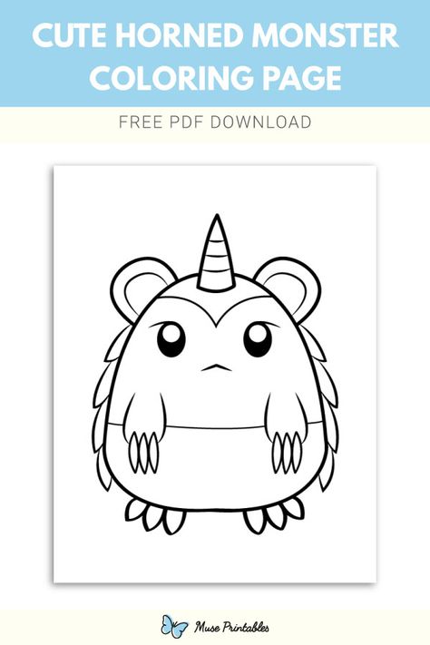 Free printable cute horned monster coloring page. Download it at https://museprintables.com/download/coloring-page/cute-horned-monster/ Horned Monster, Kids Colouring, Monster Coloring Pages, Printable Cute, Coloring For Kids, Coloring Page, Free Printable, Free Printables, Coloring Pages