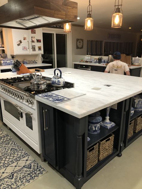 Kitchen Island Range, Kitchen Island With Stove, Functional Kitchen Island, Wolf Range, Range Design, Kitchen Design Gallery, Latest Kitchen Designs, Industrial Kitchen Design, Kitchen Design With Island