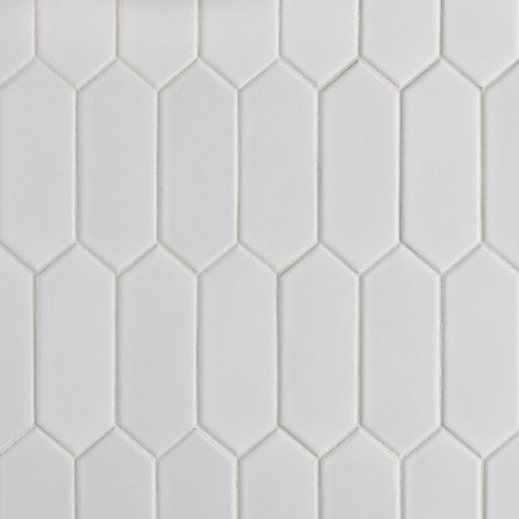 Picket Fence Backsplash Kitchen, White Picket Tile Backsplash, Timeless Kitchen Backsplash, Picket Tile Backsplash, White Shower Tile, Mulberry House, Tile Shapes, Backsplash Designs, Porcelain Mosaic Tile