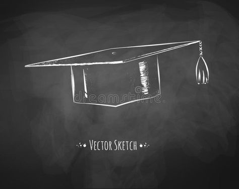 Graduation Chalkboard Art, Graduation Chalk Art, Graduation Cap Drawing, Chalkboard Illustration, Fonts To Download, Graduation Chalkboard, College Grad Photos, Cap Drawing, Party Font