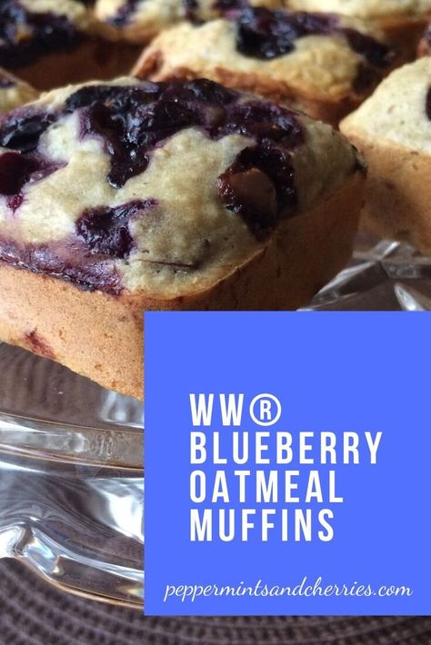 Ww Oatmeal Muffins, Weight Watchers Blueberry Recipes, Weight Watchers Oatmeal Muffins, Weight Watchers Breakfast Muffins, Weight Watchers Muffin Recipes, Ww Blueberry Muffins, Weight Watchers Blue Plan, Weight Watchers Blueberry Muffins, Ww Muffins