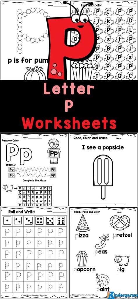 Letter P Crafts, Letter P Worksheets, Free Printable Alphabet Worksheets, Letter B Worksheets, Letter Recognition Worksheets, Free Printable Alphabet, Printable Alphabet Worksheets, Alphabet Letter Crafts, Alphabet Worksheets Kindergarten