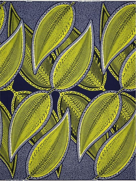 African cloth using the Dutch Wax Method of printing. Dutch Wax Print, African Market, African Textile, African Textiles, Design Textile, African Pattern, African Wax Print, African Print Fabric, Tree Leaves