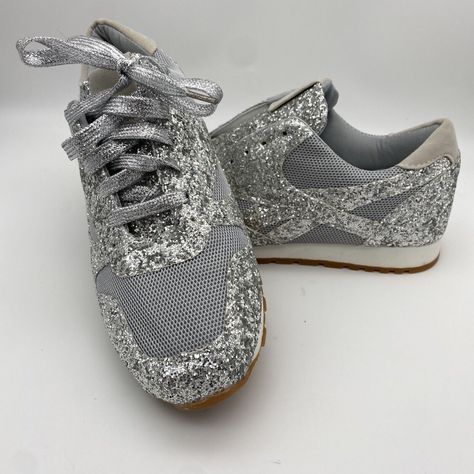 Womens Shoes. Custom Made Glitter Sparkle Shoes. Purchased As A Size 10 And They Are A Bit Short In Toe So They Fit More Like A 9.5. Unbranded. Never Worn. Beige Streetwear, Jordan 1 Low Women, White Athletic Shoes, Skechers Shape Ups, Keds Champion, Sparkle Shoes, Shoes Custom, Lace Sneakers, Light Weight Shoes