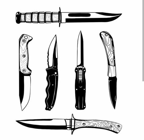 Blackwork Knife Tattoo, Kabar Knife Tattoo, Pocket Knife Tattoo Ideas, Pocket Knife Drawing, Switchblade Drawing, Pocket Knife Tattoo, Switch Blade Tattoo, Knife Stencil, Anonymous Tattoo