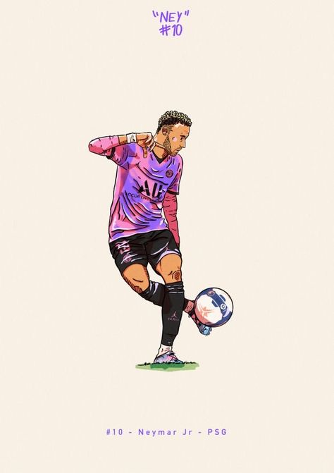 Neymar Cartoon, Neymar Jr Hairstyle, Bf Gift, Neymar Hot, Soccer Drawing, Male Art Reference, Football Artwork, Cristiano Ronaldo Portugal, Football Drawing