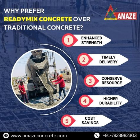 Amaze Concrete prefers Ready Mix Concrete, which is the perfect mixture of concrete manufactured within a factory known as a batching plant based on a specific formula and is delivered to the work site in a transit vehicle. More details: www.amazeconcrete.com  #amazeconcrete #readymix #readumixconcrete #concrete #construction #architecture #design #building #businessprojects #engineering #concretedesign #civilengineering #civil Ready Mix Concrete Creative Ads, Ready Mix Concrete, Concrete Construction, Pamphlet Design, Mix Concrete, Construction Architecture, Design Building, Precast Concrete, Work Site