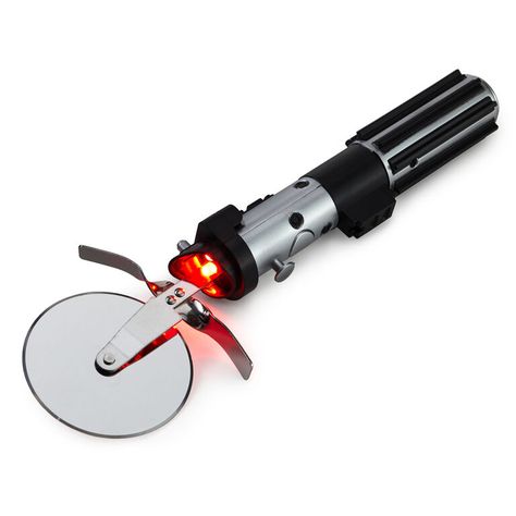 Star Wars™ Lightsaber™ Pizza Cutter With Sound - Kitchen Accessories - Hallmark Star Wars Pizza, Darth Vader's Lightsaber, Star Wars Kitchen, Darth Vader Lightsaber, Star Wars Light, Lightsaber Hilt, Star Wars Room, Star Wars Decor, Star Wars Light Saber