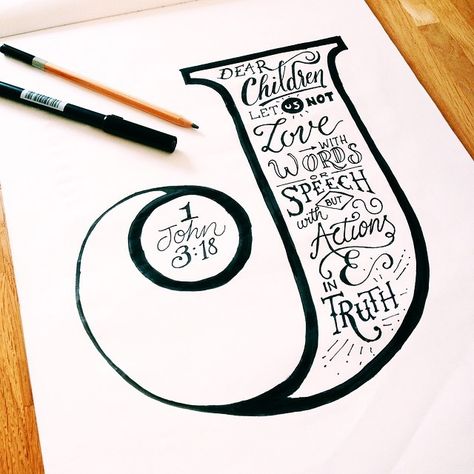 The Letter J, Typography Alphabet, Quotes Bible, Hand Lettering Quotes, Creative Lettering, Lettering Styles, Alphabet Design, Bible Art Journaling, Calligraphy Letters