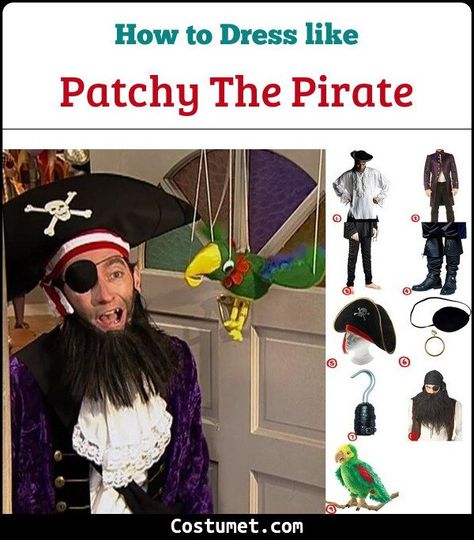 Patchy the Pirate (Spongebob Squarepants) Costume for Cosplay & Halloween 2021 Patchy The Pirate Costume, Spongebob Pirate Costume, Patchy The Pirate Spongebob, Spongebob Character Costumes, Spongebob Costume Ideas, Spongebob Pirate, Spongebob Rave, Spongebob Squarepants Costume, Patchy The Pirate