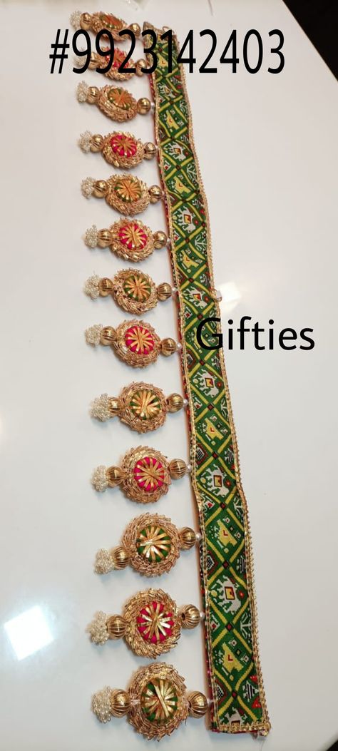 Beautiful 2 sided Patola Toran.. Order yours soon Patola Toran Design, Lotus Toran, Patola Toran, Handmade Toran Ideas, Bandarwal Designs, Toran Designs Doors Handmade, Diy Toran, Toran Ideas, Crochet Toran