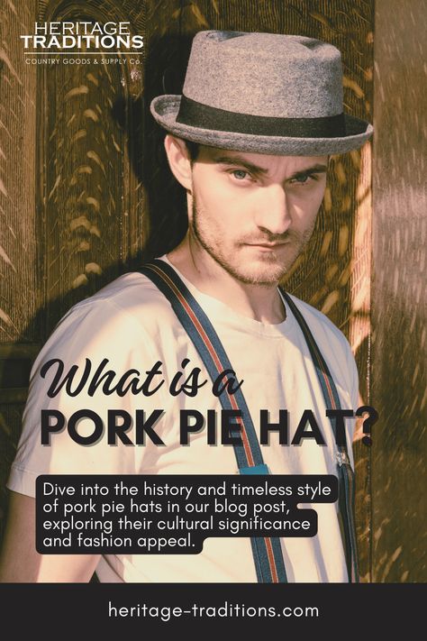 Unlock the secrets of the classic pork pie hat in our latest blog! Dive into its history and discover its enduring style. #Fashion #HatStyle #porkpiehat #fashion #mensfashion #mensstyle Pork Pie Hats Men, Pork Pie Hat, Buster Keaton, Hat Tutorial, Pork Pie, Felt Fedora, Hat Fashion, Hats For Men, Style Fashion