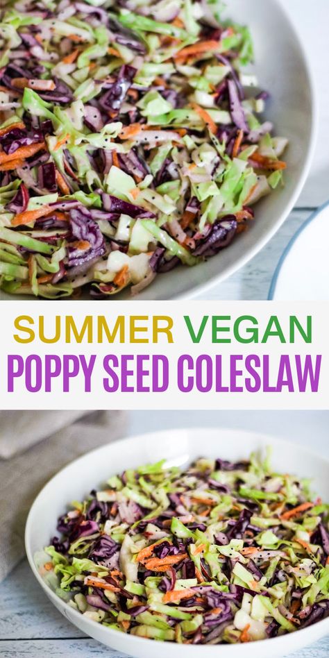 This vegan poppy seed coleslaw is your handy potluck idea perfect this summer. It is easy to make with simple and easy-to-find ingredients needed. Vegan Strawberry Rhubarb, Vegan Appetizers Easy, Strawberry Rhubarb Crisp Recipe, Rhubarb Crisp Recipe, Rhubarb Recipes Crisp, Easy Coleslaw, Vegan Coleslaw, Vegan Mashed Potatoes, Strawberry Rhubarb Crisp