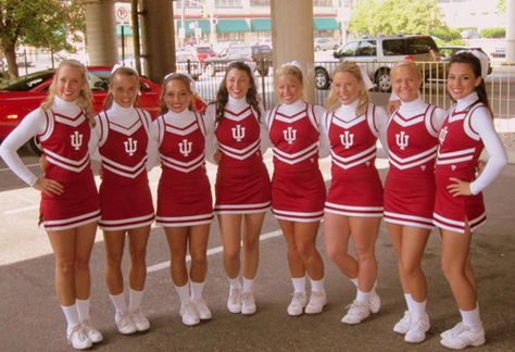 Red And Gold Cheer Uniform, Cheerleading Senior Pictures, Cheer Costumes, Nba Cheerleaders, Red And White Outfits, Cheer Uniforms, School Cheer, College Cheerleading, Cheerleading Squad