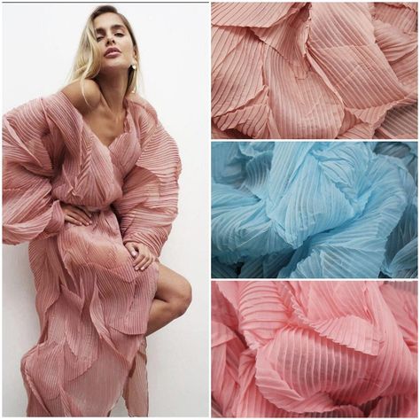 Smarter Shopping, Better Living! Aliexpress.com Robe Diy, Ruffle Fabric, Texture Fabric, Party Kleidung, Wedding Fabric, Organza Fabric, Pleated Fabric, Diy Dress, Designer Fabric