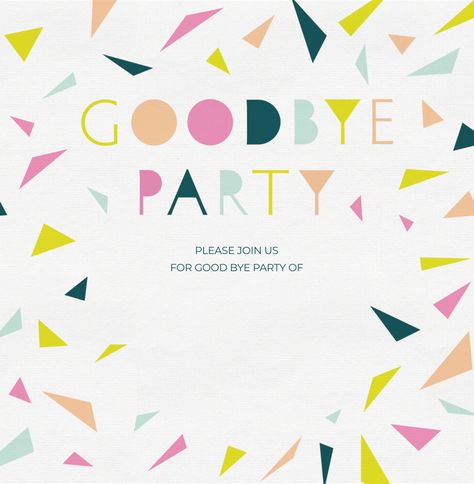 Create Free Goodbye Party E-INVITE Invitation Card Online for Farewell Party, Premium and Digital Cards Online - VenueLook Farewell Invitation Card, Farewell Party Invitations, Goodbye Party, Farewell Party, Farewell Parties, E Invite, Digital Invite, Online Parties, Beautiful Invitations