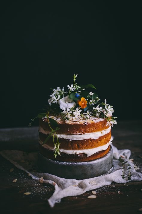 Orange Almond Cake with an Orange Blossom Buttercream | Adventures in Cooking Cardamom Buttercream, Pistachio Cardamom, Orange Almond Cake, Nature Cake, Orange And Almond Cake, Blossom Cake, Cake Orange, Cake With Flowers