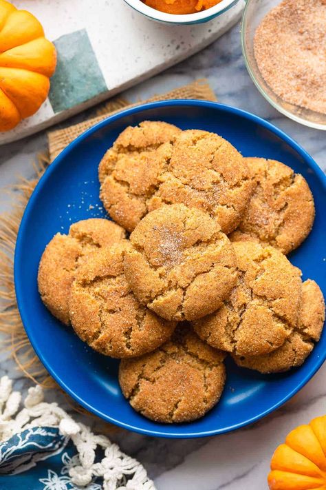 Almond Flour Pumpkin Snickerdoodles, Almond Flour Pumpkin, Pumpkin Snickerdoodle Cookies, Pumpkin Snickerdoodles, Almond Flower, Pumpkin Spice And Everything Nice, Snickerdoodle Cookies, Happy Belly, Almond Flour Recipes