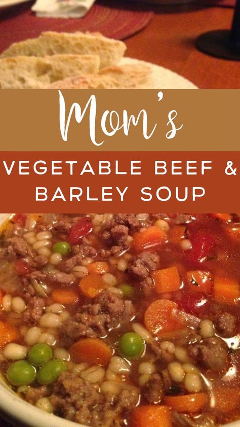 Small Batch Beef Barley Soup, Vegetable Beef Soup With Barely, Beef And Barley Vegetable Soup, Crock Pot Barley Soup, Ground Beef Barley Soup In Crockpot, Beef Barley Soup Recipes With Hamburger, Beef Barley Vegetable Soup Recipes, Vegetable Beef Barley Soup Recipe, Beef With Barley Soup