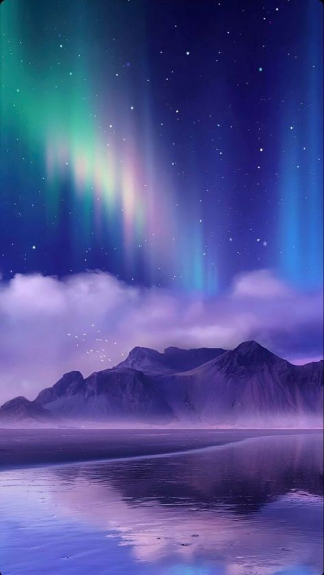 Aesthetic Northern Lights, Nature Pictures Aesthetic, Northern Lights Wallpaper, Northern Lights Photography, Aurora Borealis Northern Lights, New Retro Wave, Pretty Landscapes, Matching Wallpaper, Cool Wallpapers Art