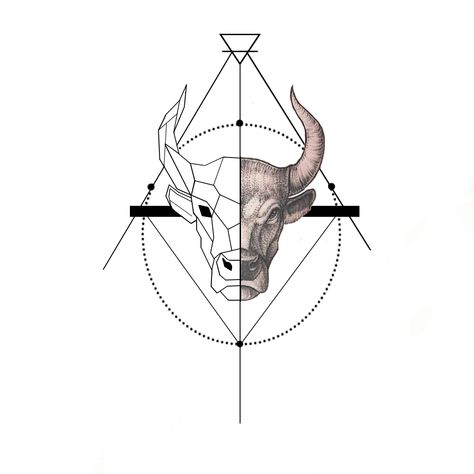 taurus tattoo. bull tattoo Taurus Tattoo Ideas Men, Taurus Tattoo Men Ideas, Bull Tattoo Men, Tattoo Bull, Simple Bull Tattoo Design, Taurus Tattoo Men, Taurus The Bull Tattoo, Taurus Bull Tattoos Design, Geometric Bull Tattoo Design