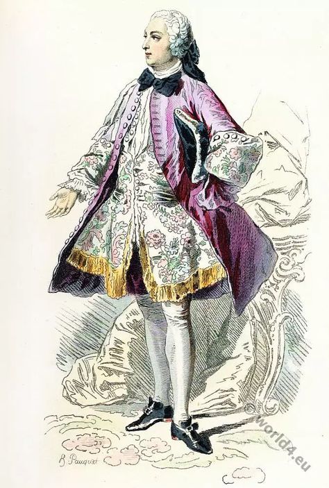 Luis XV de Francia  (Versalles; 15 de febrero de 1710 - ibídem; 10 de mayo de 1774), llamado el Bien amado , fue rey de Francia y de Navarra 1​ entre los años 1715 y 1774. Rococo Art, Rococo Fashion, 18th Century Fashion, Rococo Style, Old Fashion, Moda Vintage, Fashion Plates, Marie Antoinette, Fashion 2020