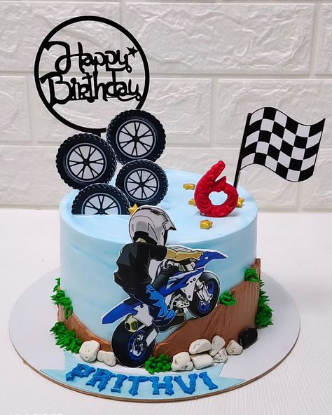 Durt bike theme cake Chocolate mousse with choco chips flavour cake #bike #biker #bikeride #bikelife #bikersofinstagram #cakedecorating #cakeart #cakedesign #cake #cakes #instacake #instafood #instalike #instagram #instadaily #birthday #baking #bestcakeinahmedabad #chandkhedacakes #gandhinagarcakes #bestcakeintown #baking #homebaker #entrepreneur #bussiness #trending #trendingcakes Cake For Bike Lover, Boys Chocolate Birthday Cake, Boys Birthday Cake Ideas Simple, Bike Cakes For Boys, Cake Designs Birthday For Boys, Normal Cake Design, Bike Cake Design, Car Theme Cake Boys, Simple Cake Designs For Boys