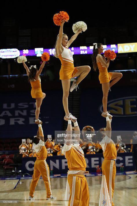 News Photo : Tennessee cheer leaders perform during the SEC... Fun References, Cheer Leaders, College Cheerleading, College Cheer, Cheerleading Pictures, Cheer Stuff, Legend Wallpaper, Rocky Top, Basketball Tournament