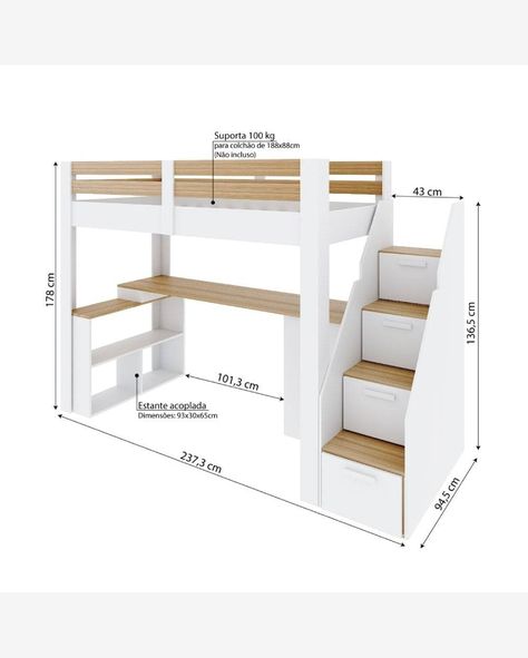 Loft Bed Ideas For Small Rooms, Bedroom Layouts For Small Rooms, Loft Bed Desk, Loft Beds For Small Rooms, Beds For Small Rooms, Loft Style Bedroom, Loft Bed Plans, Dream Dorm, Kids Room Interior Design