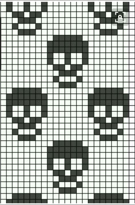 Pixel Art Dark Aesthetic, Mcr Alpha Pattern, Skull Grid Pattern, Skull Pixel Art Grid, Crochet Grid Patterns Free Easy, Mcr Pixel Art, Skull Alpha Pattern, Cross Pixel Art, Crochet Alpha Pattern Easy