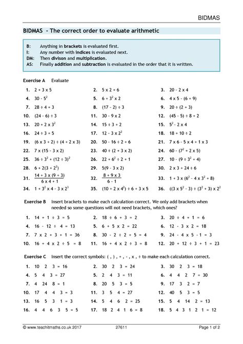 BIDMAS Year 9 Maths Worksheets, Subtracting Decimals Worksheet, Subtracting Integers Worksheet, Mental Maths, Integers Worksheet, Christmas Math Worksheets, Free Printable Math Worksheets, Maths Worksheets, Subtraction Practice