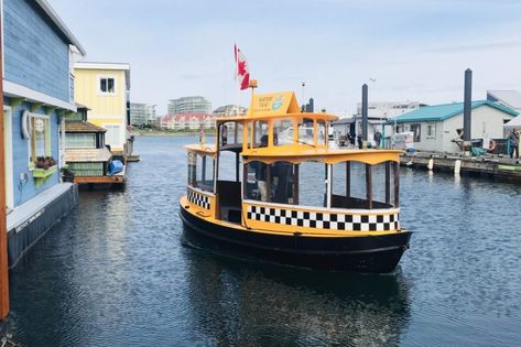 Canada Water London, Water Taxi, London Taxi Aesthetic, Taxi Cab Aesthetic, Victoria Canada, London Taxi Cab, Restaurant Lounge, Hotel Building, Floating House