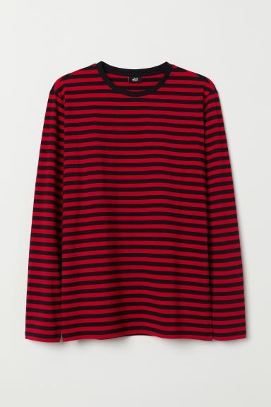 Long-sleeved Cotton Shirt - Red/black striped - Men | H&M US Eboy Aesthetic Outfits Men Black, Eboy Aesthetic Outfits Men, Eboy Aesthetic Outfits, Eboy Aesthetic, Oversize Tshirt Outfits, Outfit Grunge, Tokyo Street Fashion, Aesthetic Outfits Men, Grunge Dress