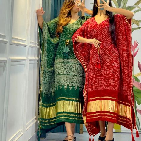 Stitched kaftan Kaftan(Stitched) 👉🏿Kaftan Fabric : Pure modal Silk 👉🏿Kaftan work : Pure bandhani screen print with Gotta Patti Lace Border also comes with tassels 👉🏿Chest : Free Size " (Customer can adjust up to 44” for your body comfort ) 👉🏿Length : 50" 2170 free shipping 💫 Luxury Bollywood Bandhani Print Kaftan, Summer Bandhani Print Kaftan, Bohemian Floor-length Bandhani Dupatta, Luxury Festive Bandhani Print Kaftan, Bohemian Bandhani Print Floor-length Dupatta, Bandhani Dress, Gotta Patti, Bandhani Saree, Silk Kaftan